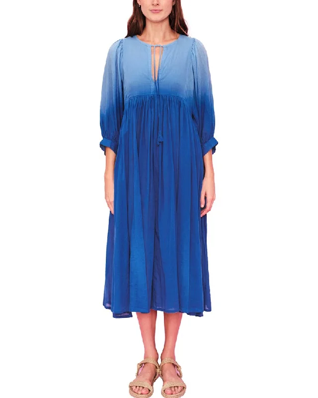 Women's Elegant Clothes Refined Look SUNDRY Blouson Sleeve Midi Dress