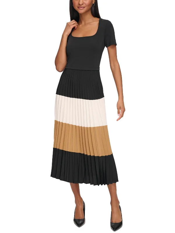 Women's Clothing Apparel Minimalist Chic Womens Colorblock Polyester Maxi Dress