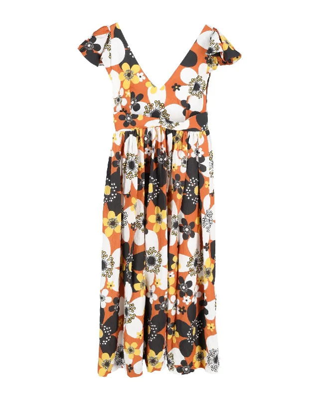 Women's Trendy Attire Subtle Sophistication Dodo Bar Or Jenny Long Floral Dress in Multicolor Cotton