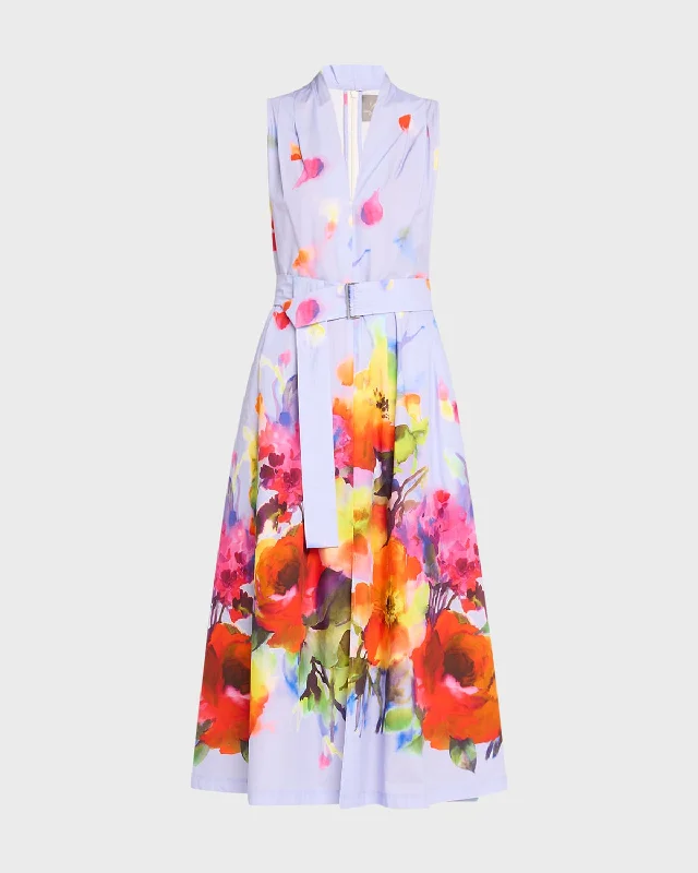 Women's Casual Wear Clothing Refined Look Margot Belted Floral Print Midi Dress