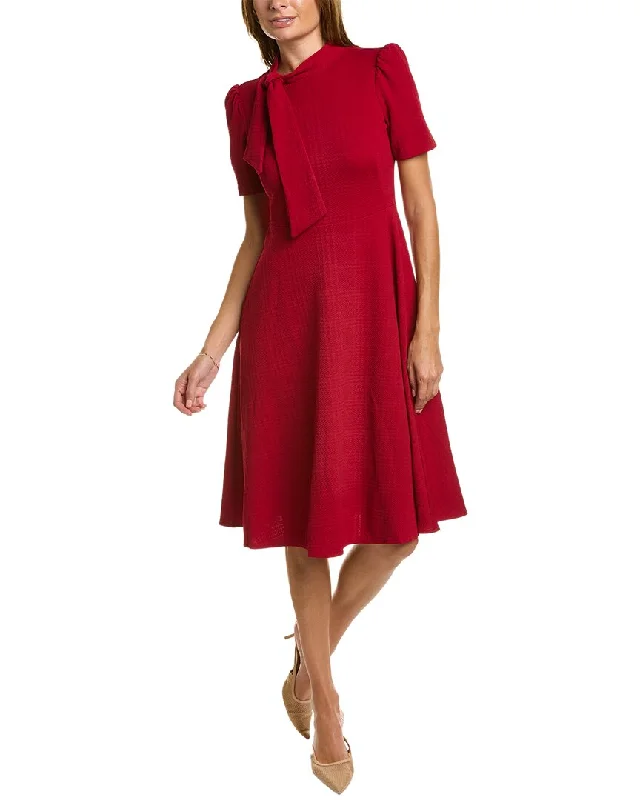 Women's Holiday Attire Refined Look Maggy London Tie-Neck Midi Dress