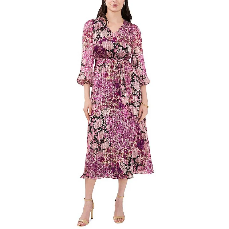 Elegant Clothing For Women Classic Appeal Petites Womens Printed Midi Midi Dress