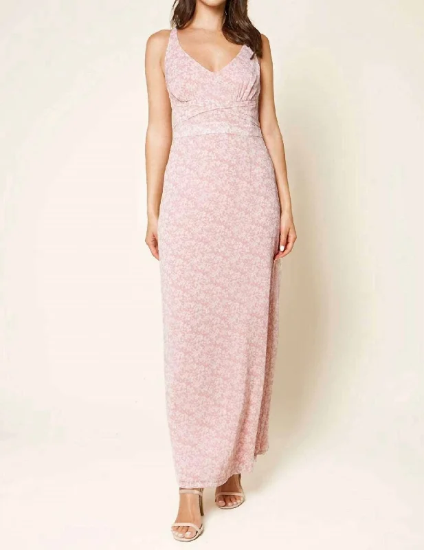 Women's Wedding Apparel Bold Patterns Frankie Floral Maxi Dress In Pink