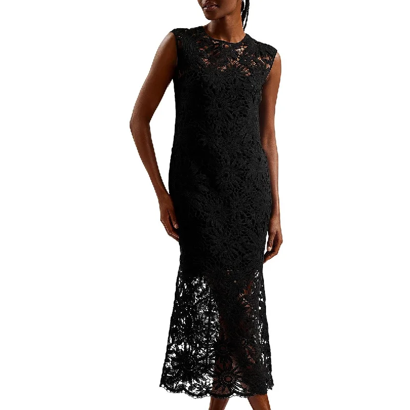 Women's Clothing For Holiday Travel Urban Sophistication Womens Crochet Midi Midi Dress