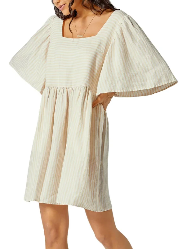 Women's Chic Apparel Anjelica Womens Linen Short Mini Dress