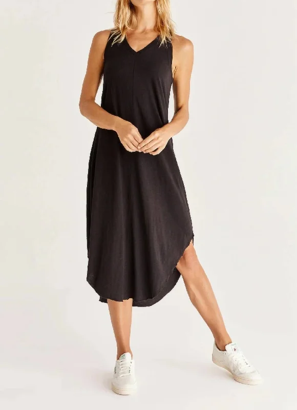 Women's Clothing And Garments Sets Elegant Ensemble Reverie Midi Dress In Black