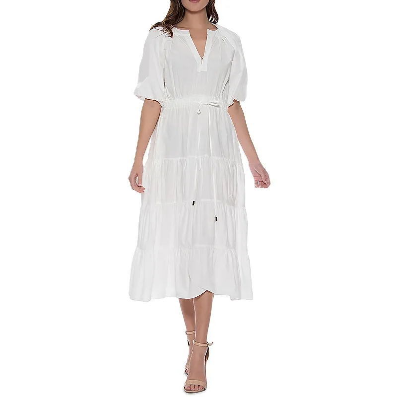 Women's Evening Clothing Feminine Allure Womens Cotton Below Knee Midi Dress