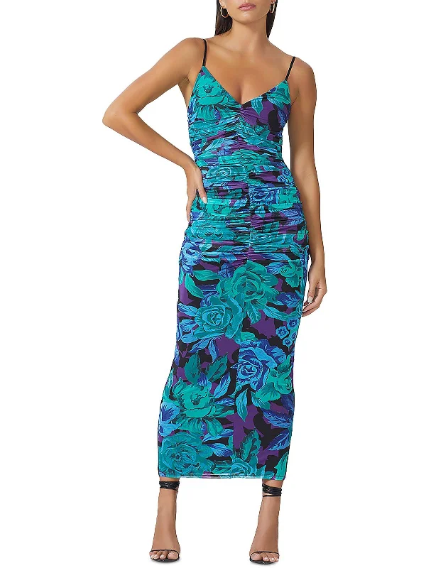 Women's Trendy Outfit Bold Patterns Womens Ruched Floral Maxi Dress