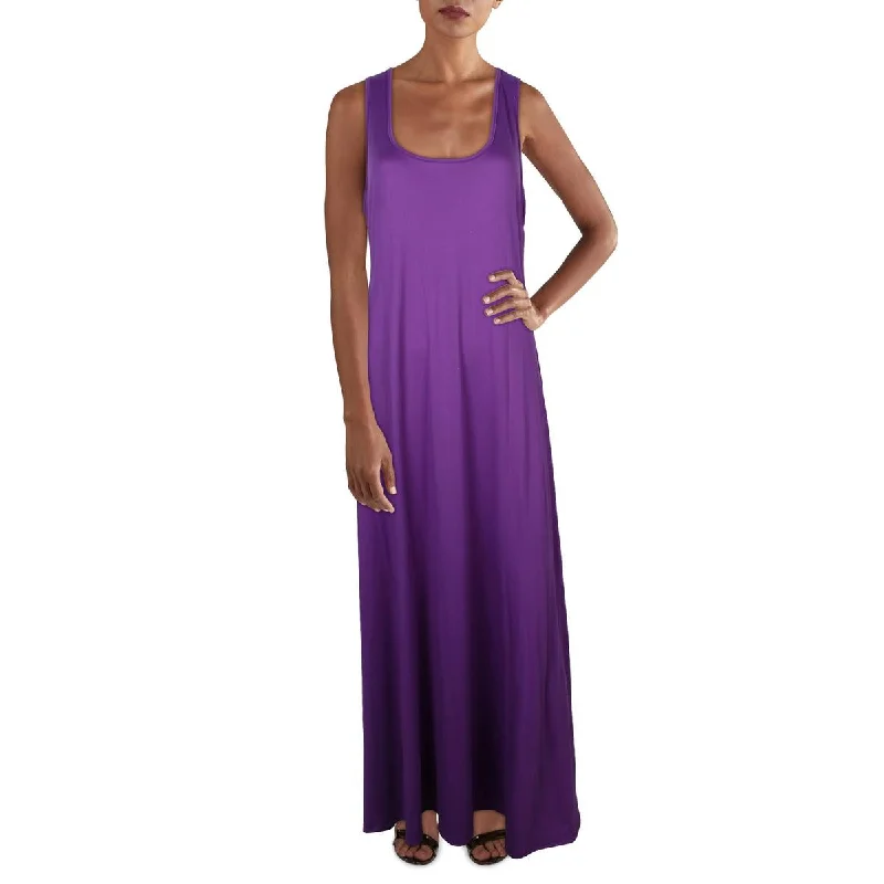 Women's Evening Apparel Feminine Soft - Hued Styles Plus Womens Scoop Neck Sleeveless Maxi Dress