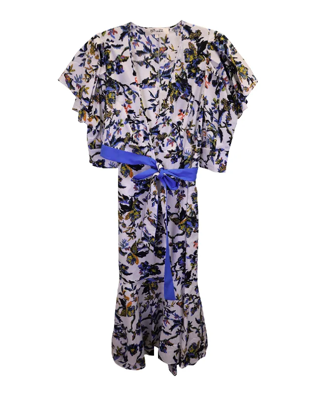 Women's Outerwear Garments Vintage Elegance Diane von Furstenberg Annabeth Midi Dress in Floral Cotton