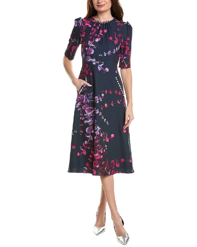 Women's Formal Event Clothing Dreamy Aesthetic Teri Jon by Rickie Freeman Scuba Midi Dress