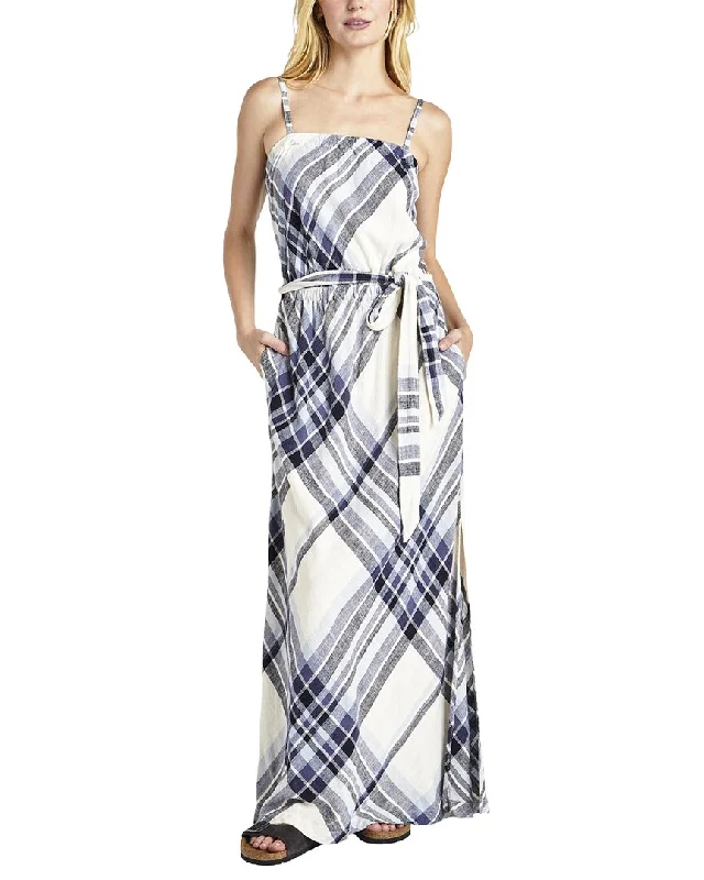 Affordable Women's Garments Mid - Season Sale Splendid Annalise Plaid Linen-Blend Maxi Dress