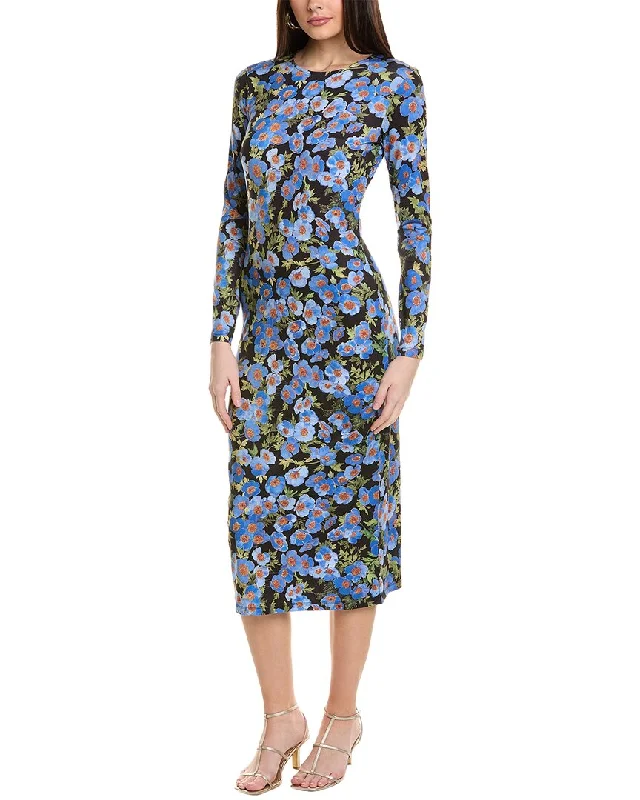 Women's Trendy Casual Clothes Everyday Glamour Carolina Herrera Printed Midi Dress