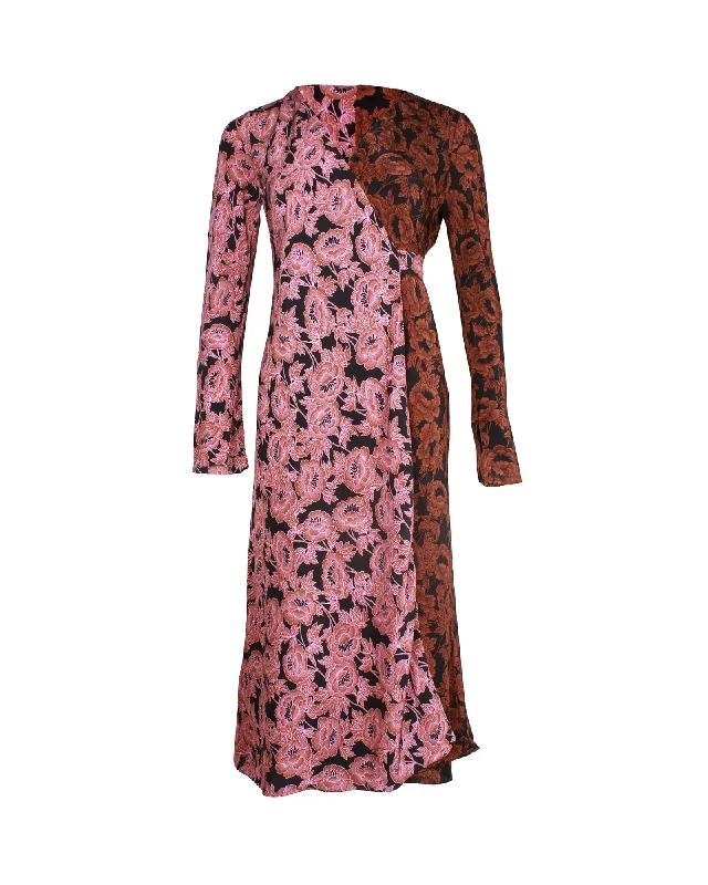 Women's Comfortable Garments Holiday Sale Diane von Furstenberg Tilly Crepe De Chine Wrap Dress in Floral Print Silk