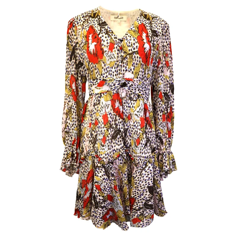 Women's Evening Garments Classic Charm Diane Von Furstenberg Floral Print Kacie Dress in Multicolor Polyester