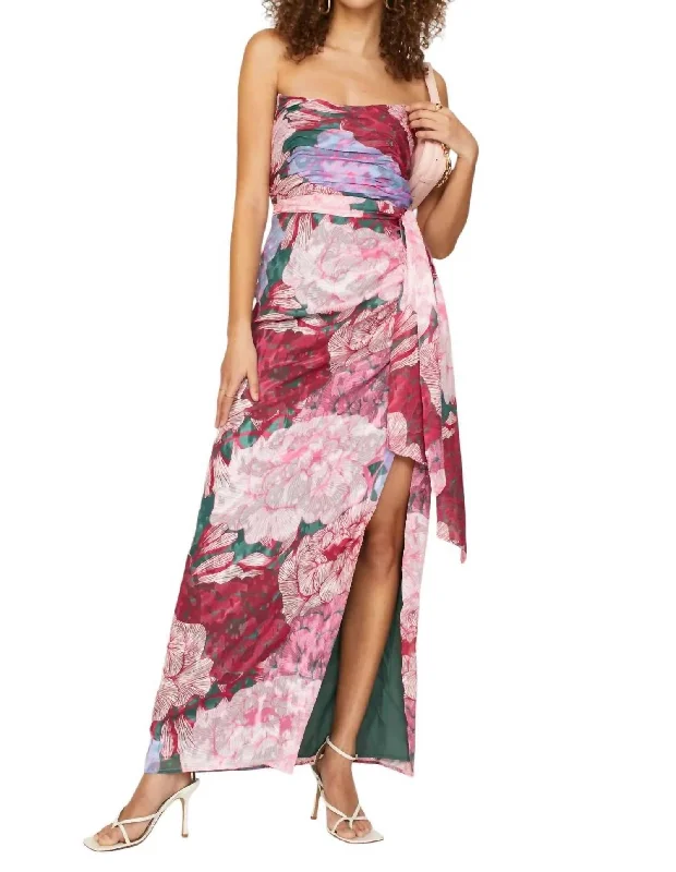 Women's Activewear Apparel Vibrant Prints Julietta Dress In Emerald Floral