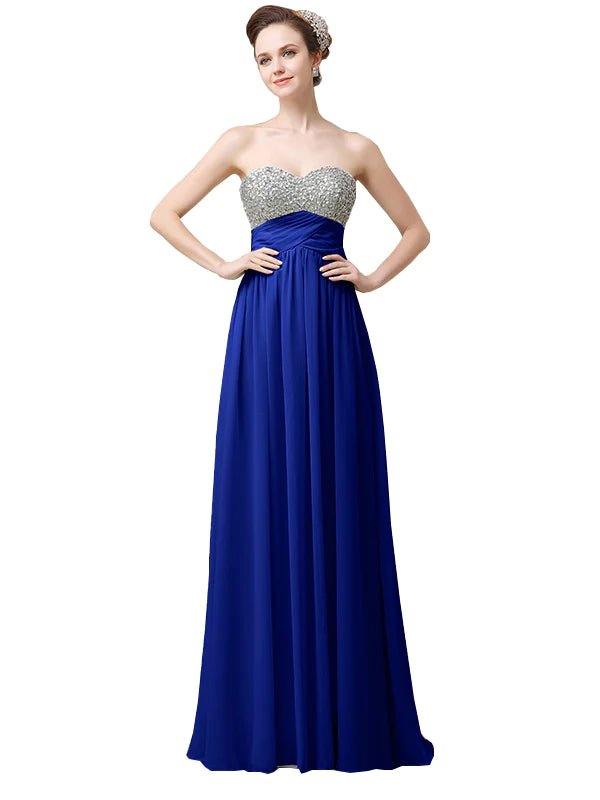 Women's Tops And Clothing Seasonal Trend Copy of Popular Sweetheart Sequins A-line Floor-Length Long Bridesmaid Dresses In Stock