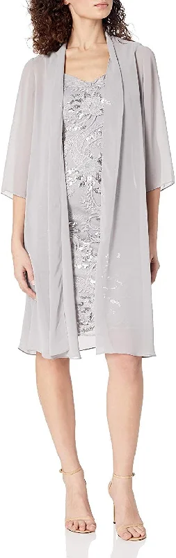 Women's Fashionable Clothing Sets Subtle Sophistication Alex Evenings AE84171012 Short Mother of the Bride Dress Sale