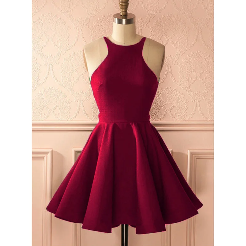 Women's Casual Outfit Feminine Elegance 2022 Halter Homecoming Dress Semi Formal Party Gown Red Short Graduation Dress for Teens