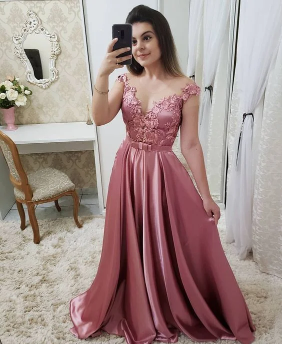 Sustainable Fashion Clothing For Women Vibrant Prints prom dresses Evening Dress Long 2019 Satin Appliques Elegant Formal Dress  cg2520