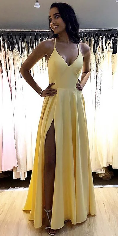 Women's High-Fashion Apparel Huge Savings on Parisian Styles HOT SALE A-LINE SATIN SIMPLE PROM DRESSES cg733