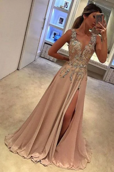 Chic Women's Outfit Seasonal Trend Satin High Slit Formal Women Prom Dresses Custom Handmade Party Gowns cg1911