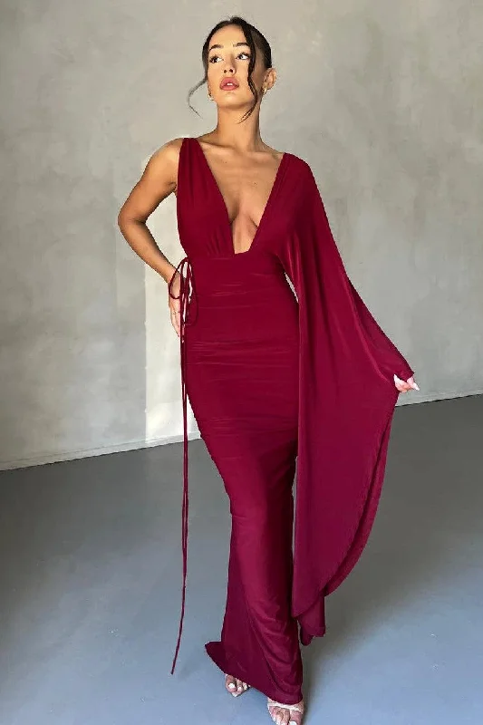 Women's Evening Clothes Effortless Comfort Athena Gown - Wine