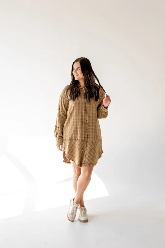 Women's Clothes For The Office Romantic Detailing Gretchen Oversized Shirt Dress | Mocha