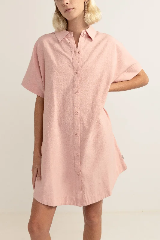 Elegant Women's Attire Now on Sale for Chic Urban Styles Classic Shirt Dress Rose