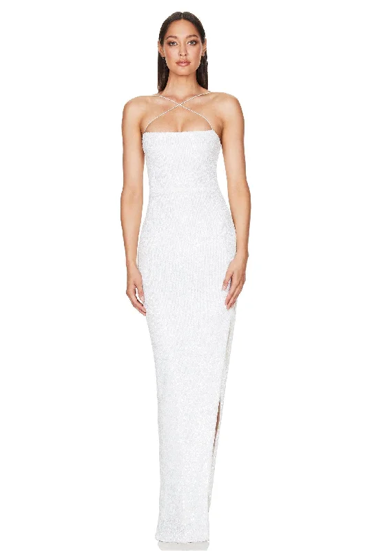 Women's Evening Clothes Score Big on Glamorous Red - Carpet Styles Nookie Leilani Gown - White