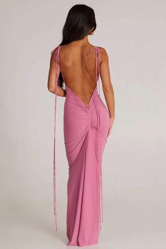 Women's Stylish Professional Apparel Bold Silhouette Jiani Gown - Mauve