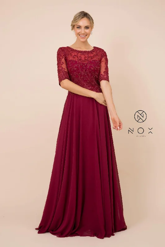 Women's Transitional Attire Soft Textures Long Gown With Embellished Bodice Formal Dress