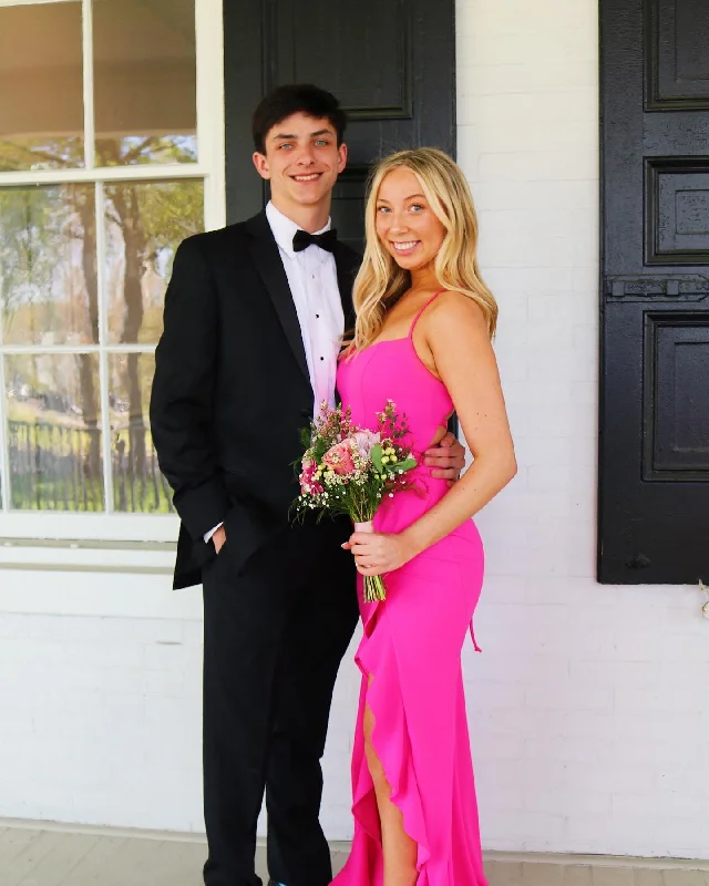 Affordable Luxury Women's Garments Elegant Ensemble Elegant Hot Pink Sleeveless Prom Dress,Winter Dance Dress  Y4368