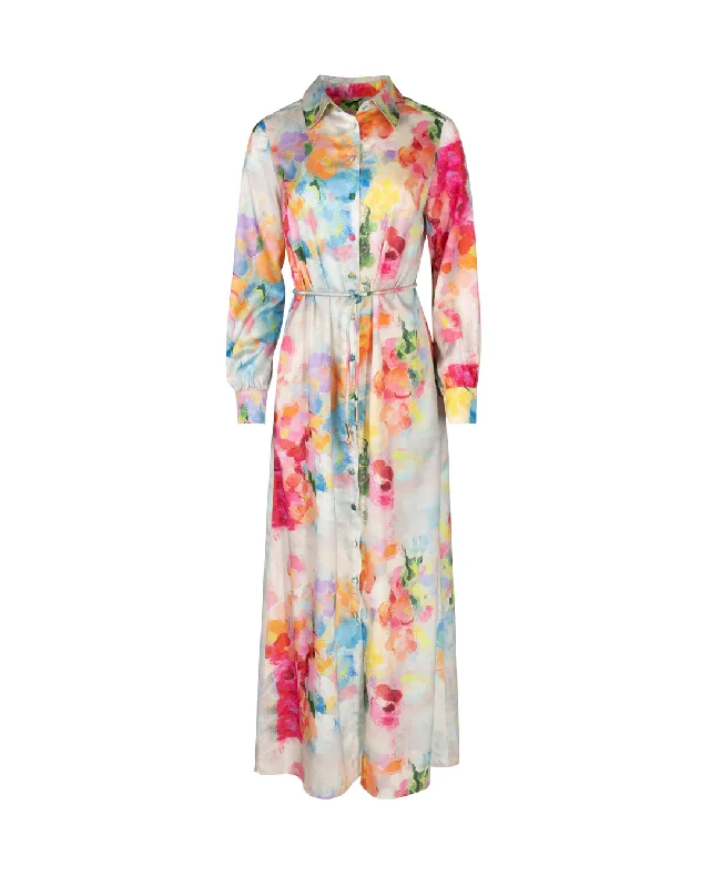 Women's Classic Outfit Effortless Comfort Colorful Painted Shirt Dress