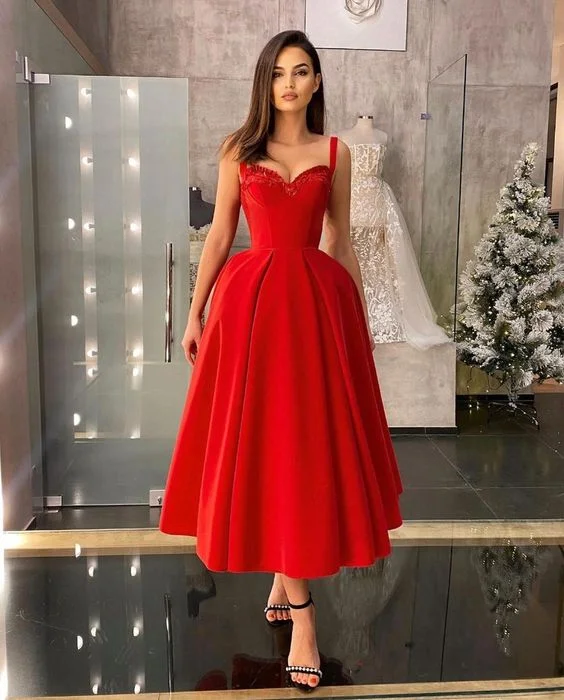 Women's Relaxed Outfit Now on Sale for Chic Urban Styles Simple Satin red Prom/Evening Dresses   cg16482