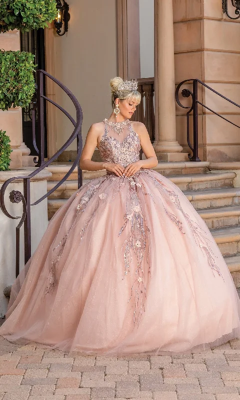 Women's Trendy Apparel Sophisticated Cut Sleeveless Quinceanera Dress 1677