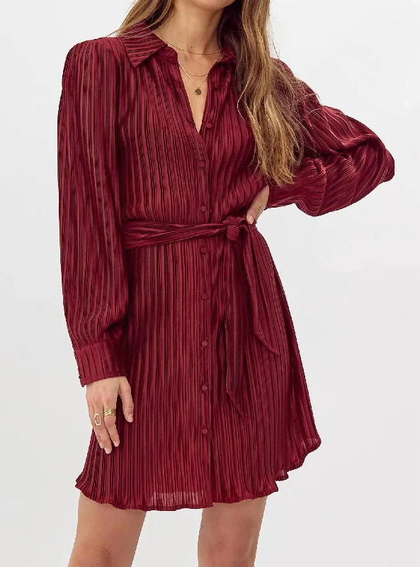 Women's Sporty Chic Clothes Effortless Comfort Gail Shirt Dress In Marsala