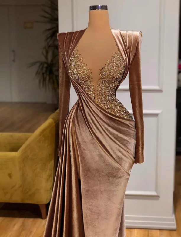 Vintage-Inspired Women's Clothes Statement Piece mermaid gown evening dress sexy long Prom Dresses    cg21108