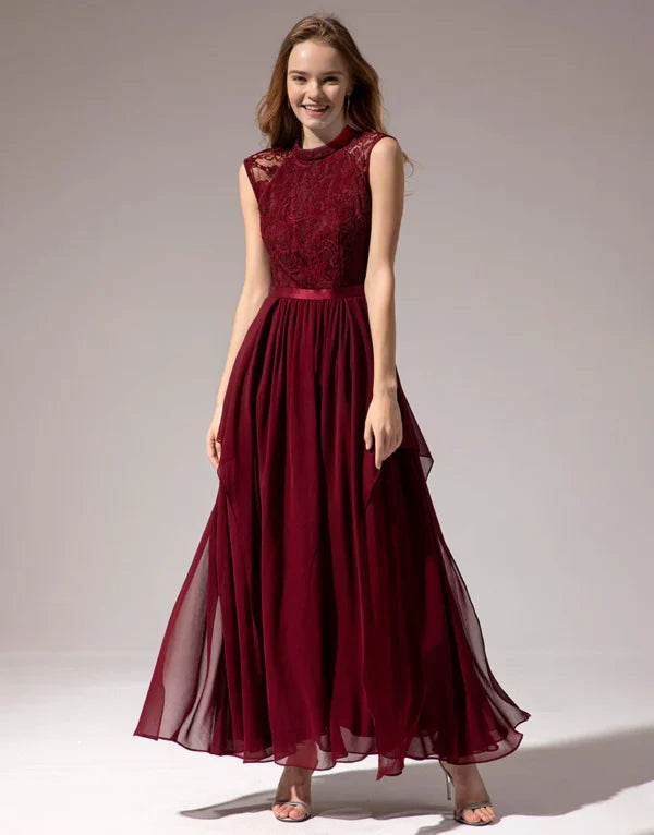 Women's Outdoor Activity Garments Holiday Sale Burgundy Long Chiffon Bridesmaid Dresses