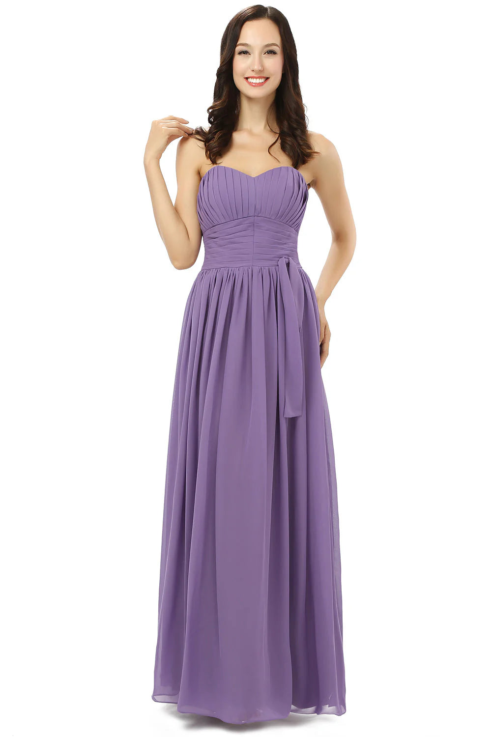 Casual Chic Clothing For Women Now on Sale for Chic Urban Styles Purple Sleeveless Chiffon Long With Lace Up Bridesmaid Dresses