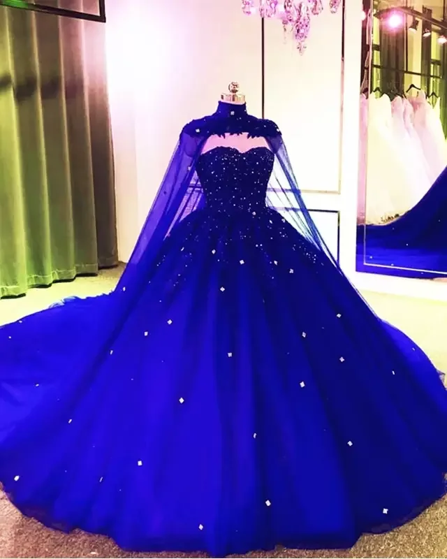 Casual Chic Women's Clothes Contemporary Chic Tulle Ball Gown Quinceanera Dresses With Cape Prom Dress N1483