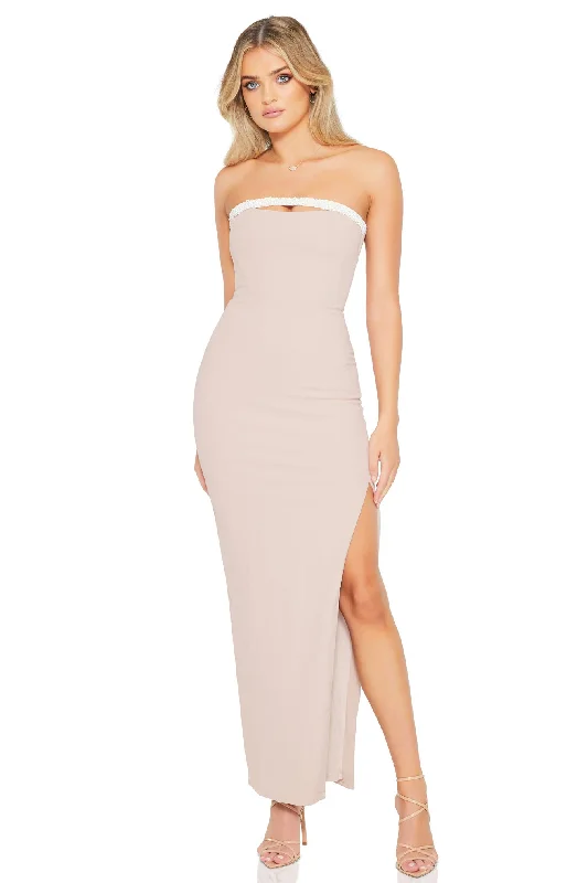 Women's Clothes For Work Events Score Big on Glamorous Red - Carpet Styles Nookie Nouveau Gown - Nude