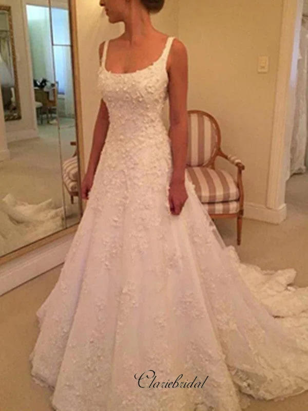 Women's Tailored Outfit Mid - Season Sale Elegant Lace Wedding Dresses, A-line Bridal Gowns, Fancy Newest Wedding Dresses 2019